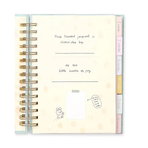 Alicia Souza Baby Record Journal with Milestone Cards | First Year Baby Memory Book with Stickers, Storage Box & Bookmark | Gold Foil Spiral Bound Keepsake Journal for Newborns & Parents - Image 2