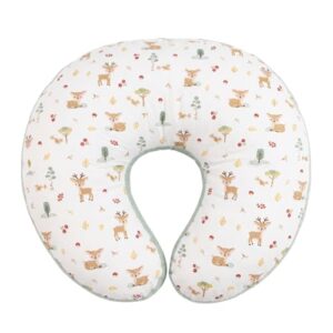 haus & kinder Baby Feeding Pillow for new Born Baby, Breastfeeding & Nursing Pillow with Removable Cover, Infant Support Cushion for 0–24 Months, Tummy Time Pillow (Whimsical Woodland)
