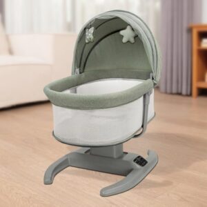 StarAndDaisy Alloy Steel, Breathable Fabric X Mastela Baby Swing Rocker with Mosquito Net, Baby Crib Cradle for Newborn Baby with Music, Multi-Mode Adjustment & Smart LED Panel