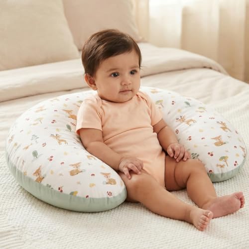 haus & kinder Baby Feeding Pillow for new Born Baby, Breastfeeding & Nursing Pillow with Removable Cover, Infant Support Cushion for 0–24 Months, Tummy Time Pillow (Whimsical Woodland) - Image 7