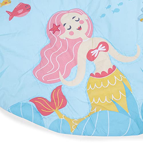 haus & kinder Baby Playgym For Babies|Activity Play Gym Mat With 5 Hanging Toys|Foldable And Durable Cotton Play Mat | Baby Crawling Mats For Floor For 0 To 24 Months (Into The Ocean), 1 Count, Blue - Image 5