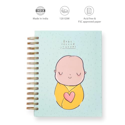 Alicia Souza Baby Record Journal with Milestone Cards | First Year Baby Memory Book with Stickers, Storage Box & Bookmark | Gold Foil Spiral Bound Keepsake Journal for Newborns & Parents - Image 4