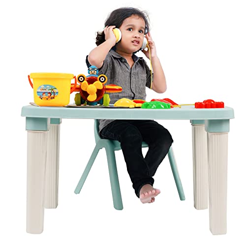 HAPPY BEAR Polypropylene Height Adjustable Kids Desk | Suitable for Ages 4+ | for Boys and Girls (Light Blue) - Image 8