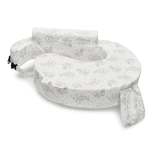 haus & kinder Baby Feeding Pillow for New Born Baby, Breastfeeding & Nursing Pillow with Removable Cover, Posture Support with Pocket, Adjustable Strap, 0–24 Months (Baby Ele)