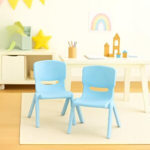 HAPPY BEAR - Plastic Kids Chair for Boys and Girls,Double Chair for Kids,Study Kids Study Chair Set,Kids Chairs for 2 3 4 5 to 10 Years, Pack of 2 (Blue)