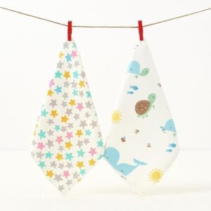 StarAndDaisy Muslin Face Cloth/Hankies Pack of 2 Extra Soft, for Newborn Baby, for Infants, Toddlers, Kids, Reusable, 100% Pure Cotton