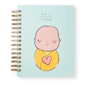 Alicia Souza Baby Record Journal with Milestone Cards | First Year Baby Memory Book with Stickers, Storage Box & Bookmark | Gold Foil Spiral Bound Keepsake Journal for Newborns & Parents