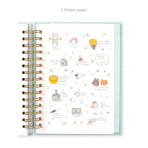 Alicia Souza Baby Record Journal with Milestone Cards | First Year Baby Memory Book with Stickers, Storage Box & Bookmark | Gold Foil Spiral Bound Keepsake Journal for Newborns & Parents - Image 3
