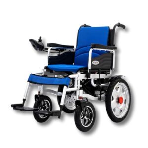 TryFit Electric Wheelchair | Foldable Motorized Wheelchair with 24V 12Ah Lithium Battery, 25 km Range, 5-Speed Control & 360° Joystick | Steel Frame | 110 Kg Capacity | Comfortable Cushion Seat