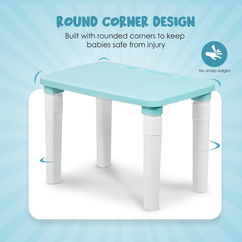 HAPPY BEAR Polypropylene Height Adjustable Kids Desk | Suitable for Ages 4+ | for Boys and Girls (Light Blue) - Image 3