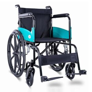 TryFit ECO Foldable Wheelchair | Lightweight 18.5 Kg | MS Frame | 24-Inch Solid Magwheels | Adjustable Footrest | Powder Coated | Loading Capacity 105 Kg | 43 cm Wide Seat | 360° Rotating Front Wheels