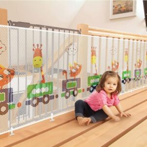 SNOWIE SOFT® Baby Safety Net for Balcony Baby Protection Stairway Baby Safety Gate Protector with 25 Nylon Ropes and 15 Plastic Buckle Safety Banister Stair Mesh for Baby Toddler Decent Mesh Fabric