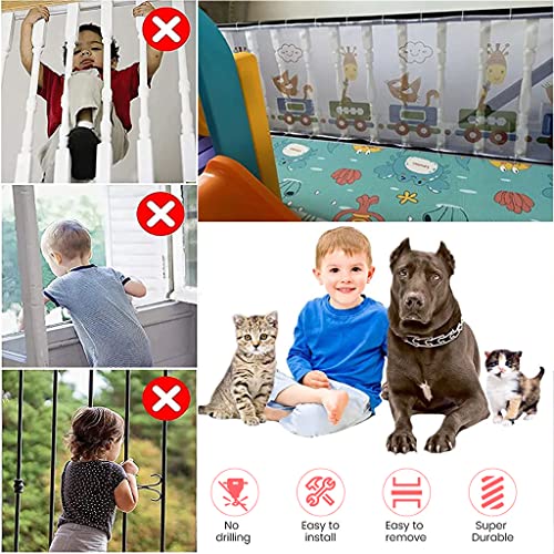 SNOWIE SOFT® Baby Safety Net for Balcony Baby Protection Stairway Baby Safety Gate Protector with 25 Nylon Ropes and 15 Plastic Buckle Safety Banister Stair Mesh for Baby Toddler Decent Mesh Fabric - Image 5