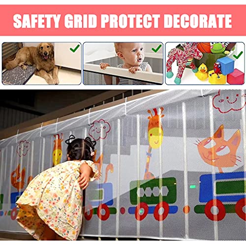SNOWIE SOFT® Baby Safety Net for Balcony Baby Protection Stairway Baby Safety Gate Protector with 25 Nylon Ropes and 15 Plastic Buckle Safety Banister Stair Mesh for Baby Toddler Decent Mesh Fabric - Image 3
