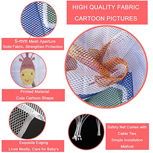 SNOWIE SOFT® Baby Safety Net for Balcony Baby Protection Stairway Baby Safety Gate Protector with 25 Nylon Ropes and 15 Plastic Buckle Safety Banister Stair Mesh for Baby Toddler Decent Mesh Fabric - Image 4