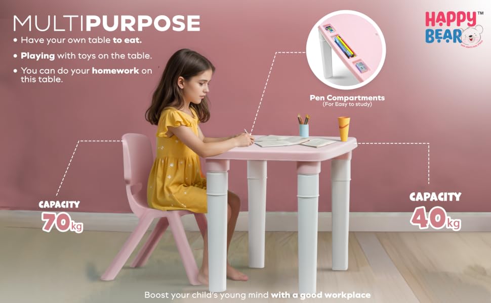 Table and Chair set pink