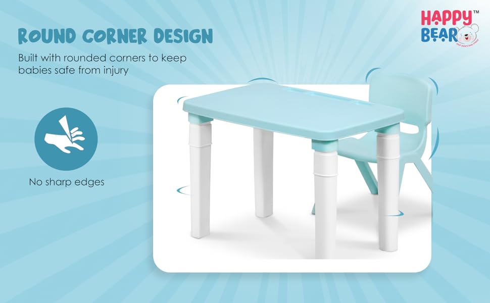 Table and chair set blue